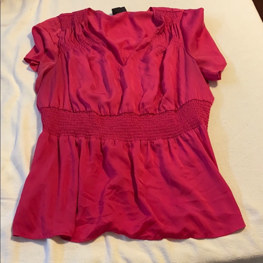Berry pink lane Bryant tunic flutter top